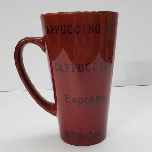 Pfaltzgraff Basics Latte Mugs Burnt Orange Dark Red Tall Coffee Mugs - Picture 7 of 10